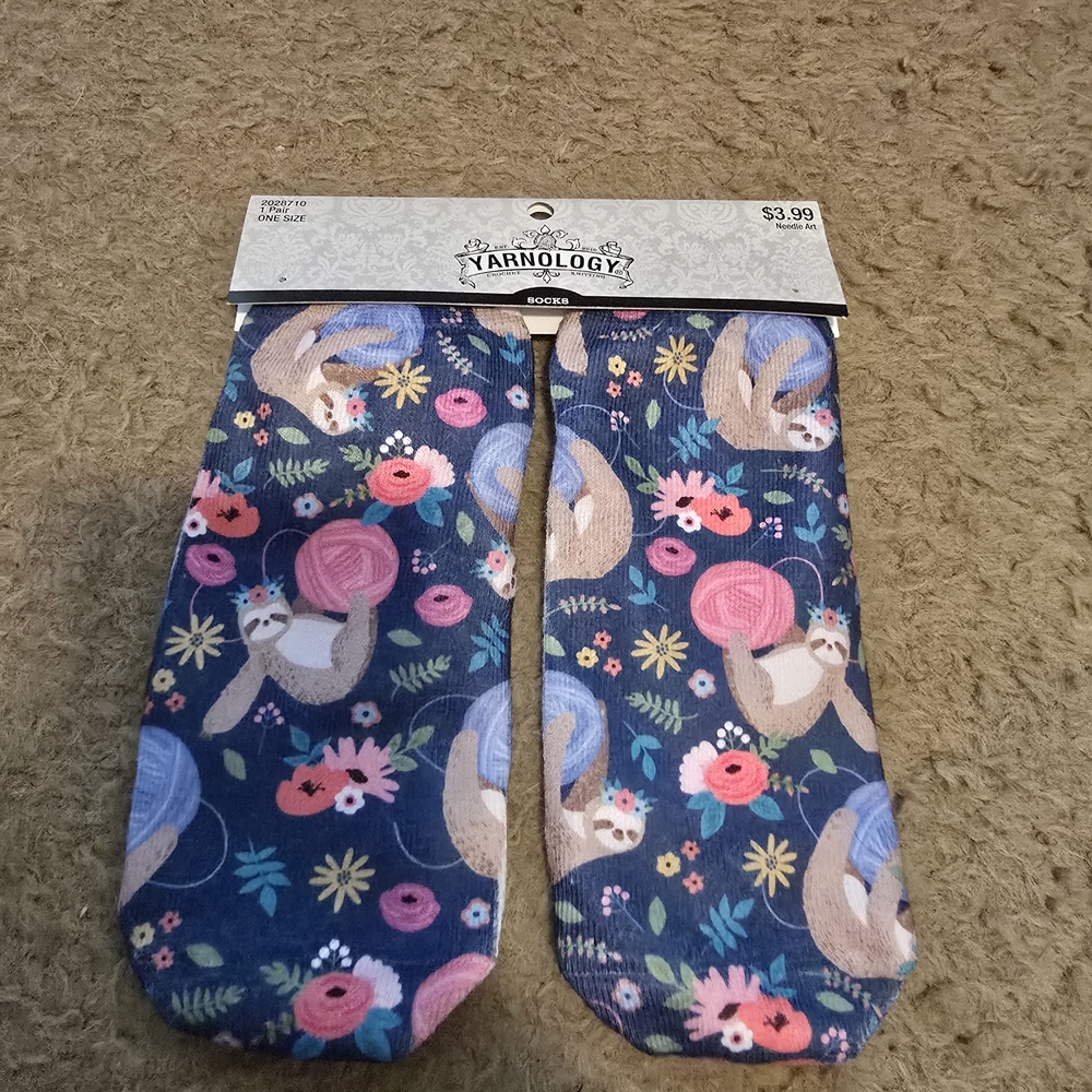 Free With Bundle! Women's Floral Sloth Socks